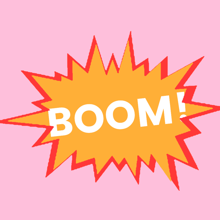 Boom in pink background