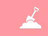 White spade in pink background