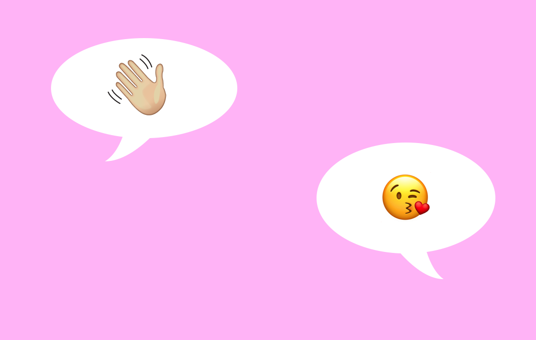 Emoji conversation in purple background