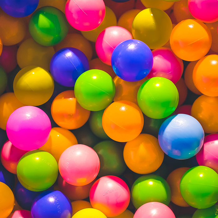 Assorted and colorful balls