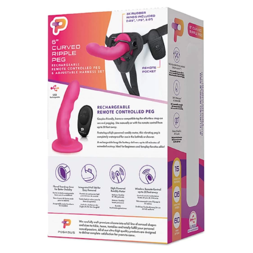 Pegasus 6" Wireless Remote Control Curved Ripple Peg With Harness