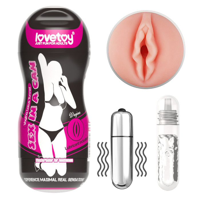 LoveToy Sex In A Can Vibrating Vagina Lotus