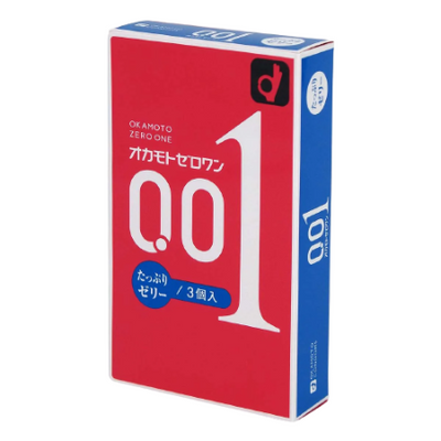 Okamoto 0.01 3's Plenty of Jelly Pack PU Condom