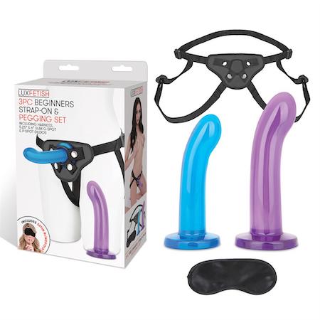 Lux Fetish 3 PC Beginners Strap-On & Pegging Set Sex Toys Philippines